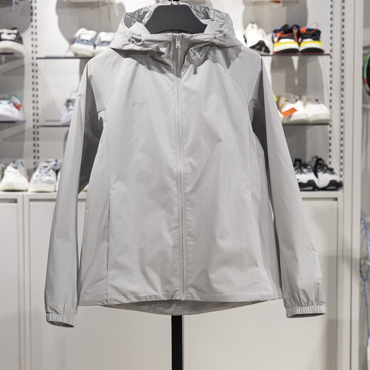 Li Ning Sports Windbreaker Women's 2025 New Group Purchase Series Water-Repellent Cardigan Hooded Jacket AFDV698 AFDV698-4 Static Gray S