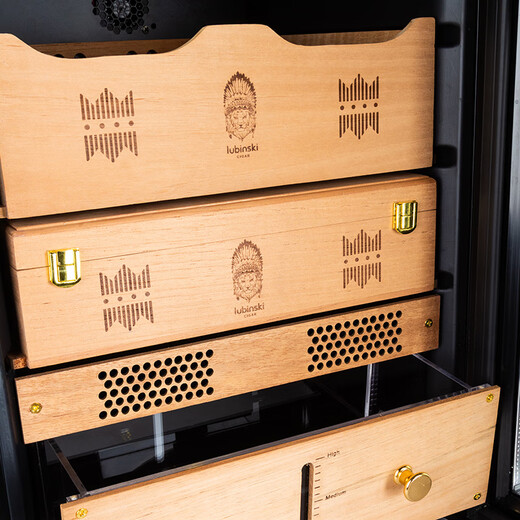 LUBINSKI cigar cabinet, high-precision constant temperature and humidity electronics for naked eggplant cultivation, about 200 pieces in metal door frame - 40L