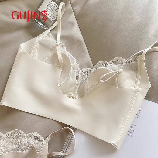Ancient and modern (GUJIN) lightweight rabbit cup French sexy lace underwear women's seamless beautiful back tube top big breasts showing small women's bra