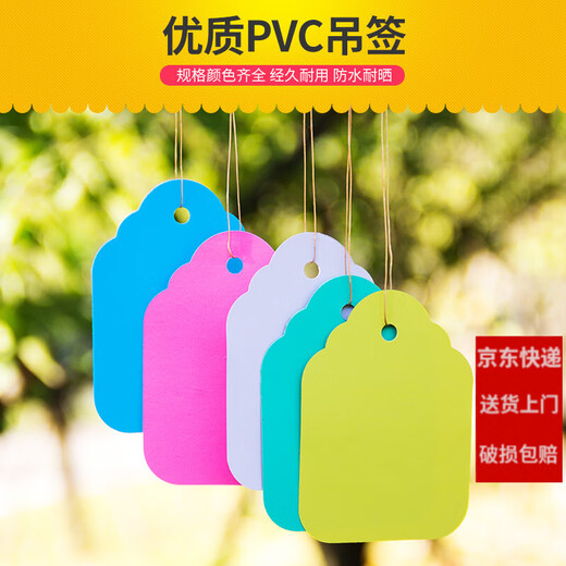 Shipton 100 pieces of PVC color plastic plant tags for flower gardening potted plants small hanging tags for seedlings and succulent tags 4.5x3cm yellow/100 pieces in a bundle