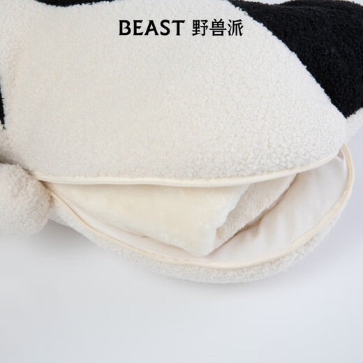 THE BEAST Panda Bang Bang Two-in-one Flannel Warm Blanket/Pillow Car Headrest Lumbar Car Cushion