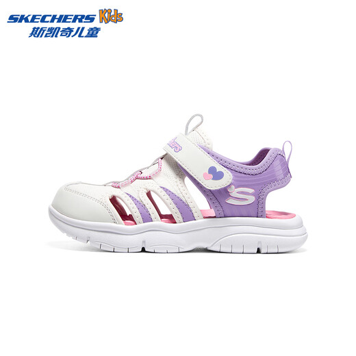 Skechers girls' toe-cap sandals 302969L white/lavender/WLV 33.5