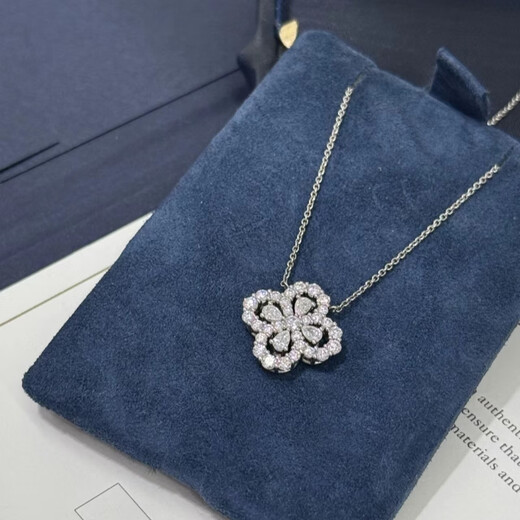 Fujiu HW necklace Harrywinston Harry Winston loop four-leaf clover platinum stone large and small pendant real gold and diamond cabinet special edition