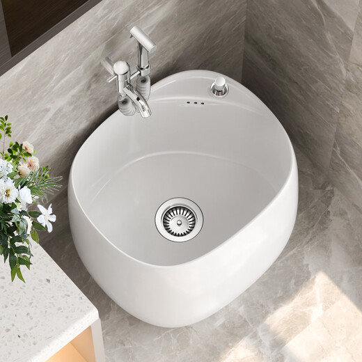 XMSJ Mute Mop Pool Homebony Balcony Bassion Basin Basin Ceramic Bool Bool Outdoor Basin Basin Bool Bool M1049 Белый 49*38*40 см. Одиночный бассейн