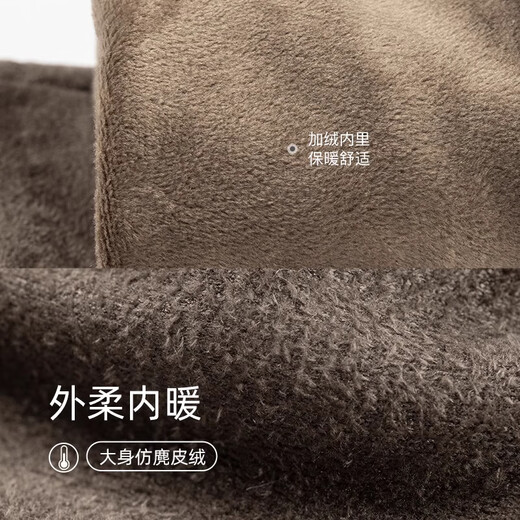 FANCET imitation suede gloves for women in winter, warm and cold-proof touch screen cycling gloves, spring and autumn windproof gloves as gifts, deep coffee