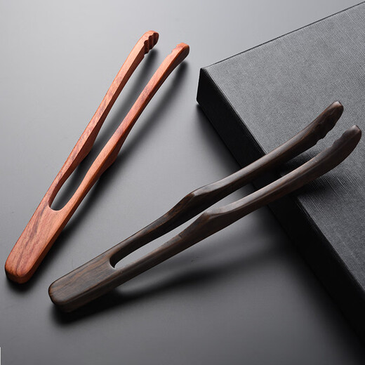 Jinge ebony tea clip solid wood cup clip Kung Fu tea set tea ceremony accessories for the whole family tea cup tweezers cup washing clip ebony one-piece tea clip