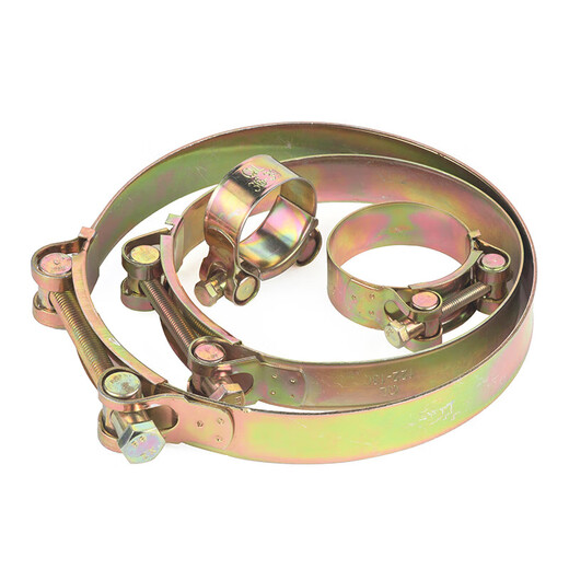 JINGGONG strong type hose hoop galvanized thickened European pipe hoop heavy duty pipe clamp hoop clamp tight hoop water pipe oil pipe color zinc plated 17-19mm (5 pieces)