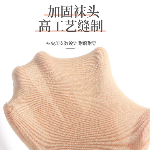 Langsha short stockings for women, velvet, spring and autumn, medium-thick, wear-resistant, not easy to snag, winter, medium-length black flesh-colored short socks