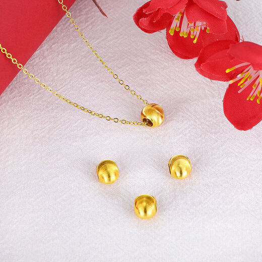 MHFDO Old Phoenix Gold K Necklace 9999 Gold Temperament Cat's Eye Transfer Bead Pendant Pure Gold Versatile Ball Bead Jewelry Cat's Eye Pendant (Single Pendant) 0.01g