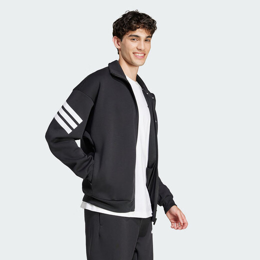 Adidas Jacke Herren 2025 Frühjahr Neue Klassische Einfache Sportswear Gestrickte Stehkragen Herren Top Jacke JD4885 M
