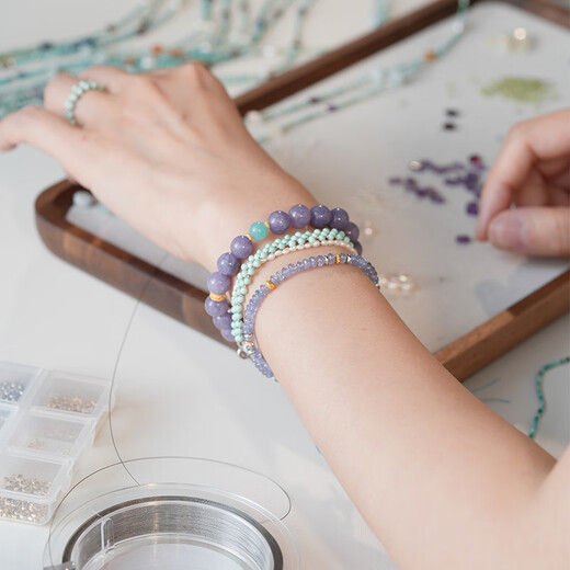 Weici shannai original Xueqing Tanzanite beaded bracelet for women new Chinese style niche amethyst bracelet Xueqing (about 16.5cm including buckle)