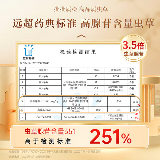 源江草 冬虫夏草4根/g 5克约20根头茬虫草礼盒 送礼滋补品送长辈父母