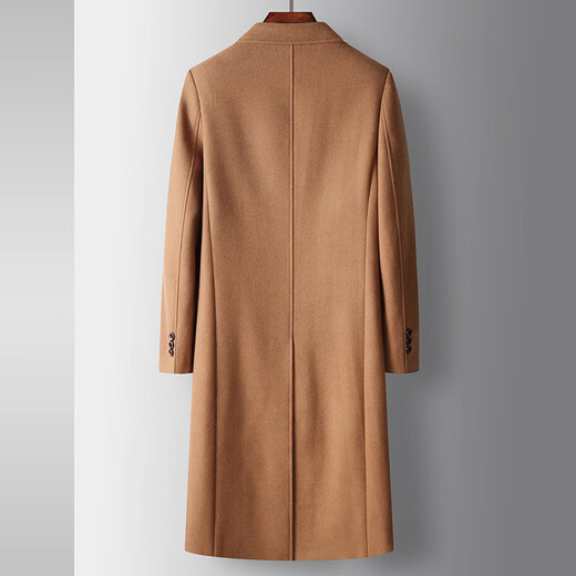 Magiopy Luxury High-End-Markenmarke Herrenmantel Herbst und Winter lange überknee Doppelreihe Casual Woll warme Jacke Schwarz M 170