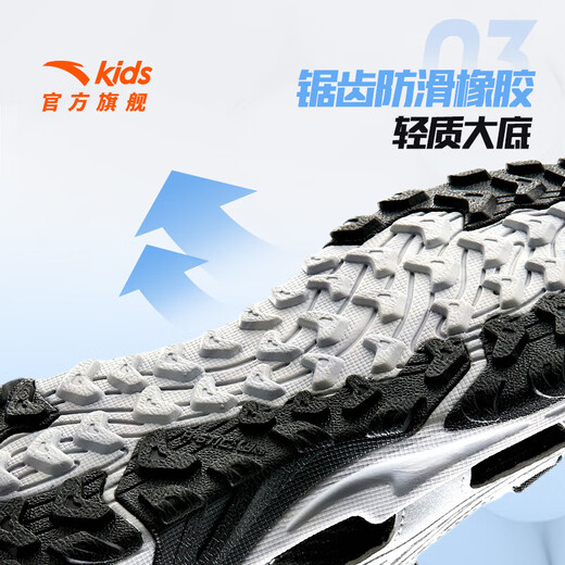 ANTA Children's Sandals Men's Big Children's Shoes 2025 Summer New Breathable Velcro Shark Toe Outdoor Beach Shoes Black/Silver-1 33