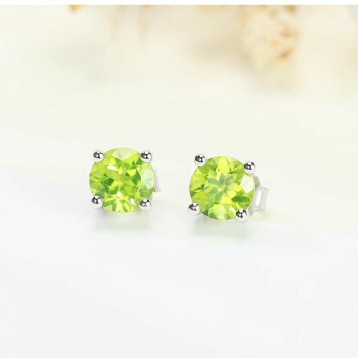 Chipan Gem Miner S925 Silver Natural Color Gemstone Earrings Classic Four-Prong Amethyst Topaz Peridot Earrings S925 Violet Tanzanite Earrings Pre-sale