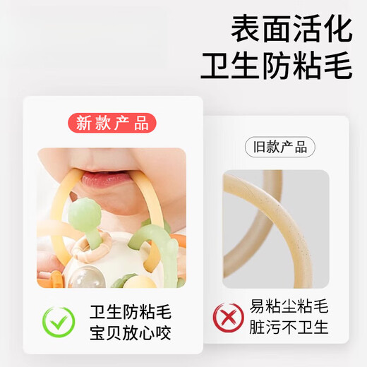 Xulin Japanese baby hand ball Manhattan chewable silicone 0-6-12 months food grade pacifier oral period upgraded antibacterial model Sorensen star free storage box