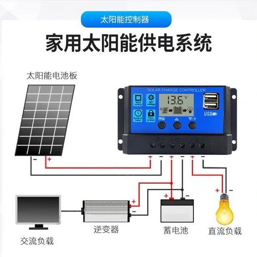 Photovoltaic panel ten battery ten controller ten inverter 12V24V photovoltaic power generation solar charging 30A40A50A60A solar energy 12V24V lead-acid lithium battery 50AAA (recommended)