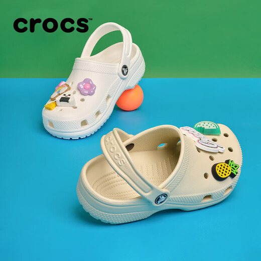 Crocs (CROCS) Classic Crocs Children's Shoes Outdoor Casual Shoes Sandals/206991/206990 Bone White-2Y2 (Including Zhibixing) 28 (165mm)
