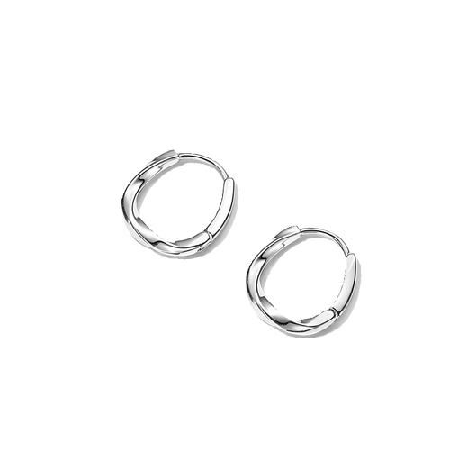 Guanpu Pavilion Fat Donglai's same style pt950 platinum plain hoop earrings PT950 Mobius ear buckle for women, light luxury and versatile platinum ear platinum Mobius ear buckle (diameter about 1.0)
