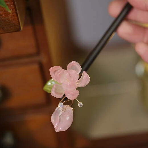 Antique handmade lotus hairpin with tassels, two sizes, two-piece set, high-end hairpin, Hanfu hairpin, lotus hairpin pink