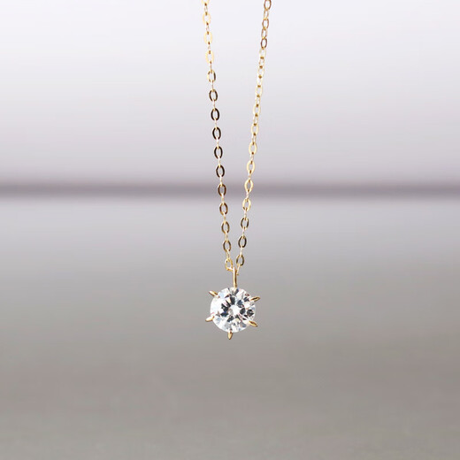 Fujiu Korea imported pure 14K gold small pendant sparkling zircon simple pendant necklace matching clavicle chain for women separate pendant without chain pure 14K gold