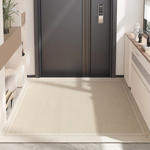 茗芮居室内门口脚垫免洗入户门地垫进门高端大气高品质入户地垫玄关脚垫 12034~素馨~NC 160*230cm防潮皮革地垫]