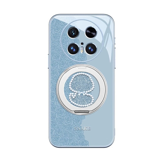 
Popular Cent (MSMF) Pearl Snake Huawei mobile phone case with magnetic swivel bracket integrated fulcrum shell ring buckle MagSafe wireless charging snake year limited luxury suitable for men and women shell [Xinghe Silver] Pearl Snake-ZBL3886G hole position Huawei Mate70Pro