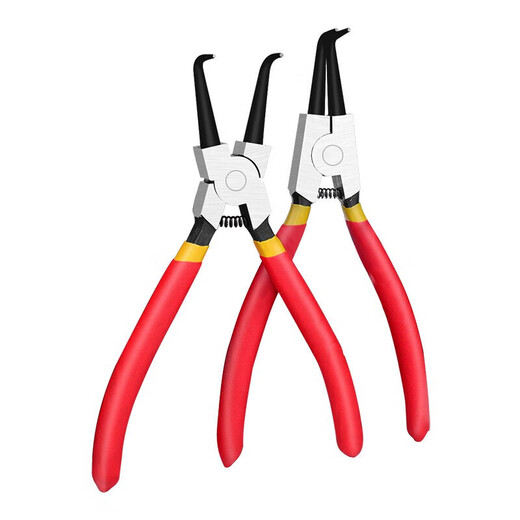 Jingxi Selection circlip pliers internal and external use small set multi-functional retaining ring pointed nose outward curved expansion pliers 7-inch external use straight mouth