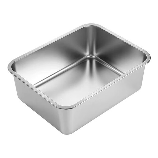 LNGA Landgre Calidad alemana Importada 304 Cuenca cuadrada de acero inoxidable Bandeja cuadrada Bandeja de bandeja rectangular Portiones Varias bandejas de profundización de la cuenca Comida rápida, longitud 45* de ancho 3520 cm de profundidad sin una brecha