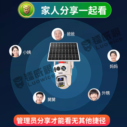 Leiweishi 4g Solar-Außenkamera, lebenslang verkehrsfrei, Outdoor-Plug-in-frei, keine Verbindung zum WLAN erforderlich, Mobiltelefon-Fernmonitor, 360-Grad-Panorama-HD-Nachtsicht für zu Hause ohne tote Winkel