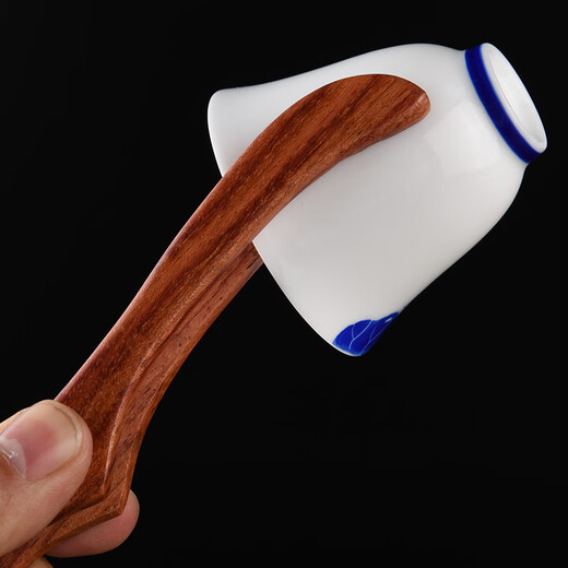Jinge ebony tea clip solid wood cup clip Kung Fu tea set tea ceremony accessories for the whole family tea cup tweezers cup washing clip ebony one-piece tea clip