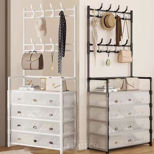 Xinwujia Dustproof Shoe Rack Home Storage Rack Student Dormitory Door Shoe Rack Rental Bedroom Multi-layer Shoe and Hat Integrated Rack White-4 Layers 60CM Upgraded Dustproof Style