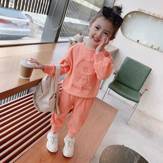 G.DUCKKIDS Little Yellow Duck Spring and Autumn New Girls 2025 Casual Children's Baby Fashionable and Fashionable Children's Sweatshirt Set Two-piece Set Gray 1105%24 Thin Model 130 Suggestions [115-125cm]