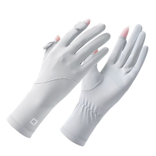 Солнцезащитные перчатки Catman для вождения электромобилей Жен. Защита от ультрафиолета Специальные велосипедные перчатки с полным пальцем Ледяной шелк Сенсорный экран Лето Тонкий стиль Серый Один размер