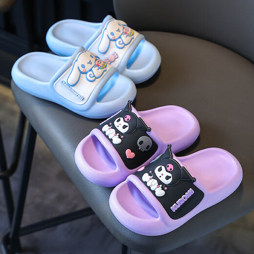 Натуральные детские тапочки Sanrio, летние новые стильные милые нескользящие тапочки с героями мультфильмов для девочек, розовые мелодии для мальчиков, размеры 32-33, внутренняя длина 20 см