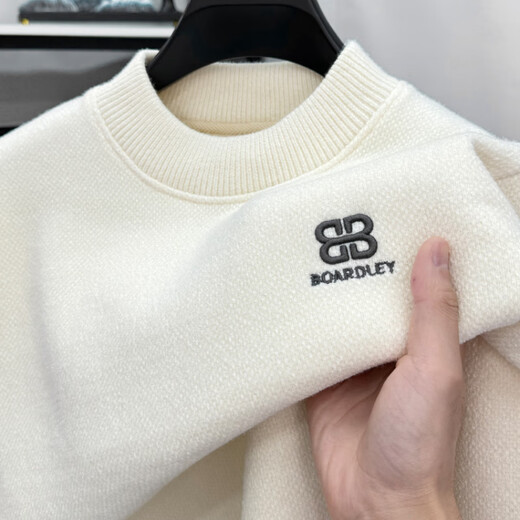 老人头（LRT）加绒加厚半高领毛衣男秋冬季中青年保暖内搭针织打底衫卫衣男潮 9859深灰 4XL 推荐185-210斤