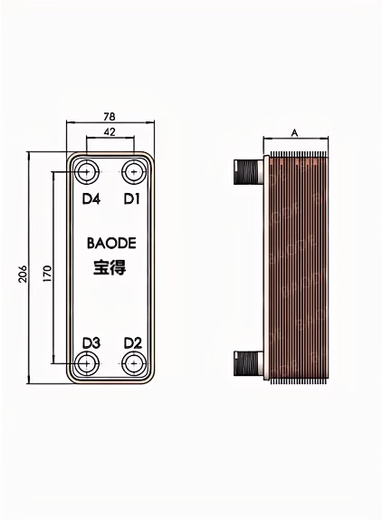 Baode plate heat exchanger BL95B-60D unit