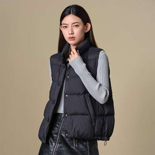 Tambor Down Jacket Vest Women's Stand Collar Loose Short Style Down Vest Jacket TD336006 Black 180