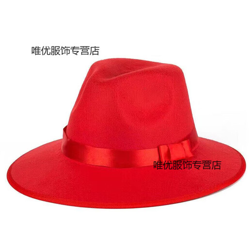 CHIC DOLL Top Hat Gentleman Hat Men's Shanghai Beach Xu Wenqiang Large Brim Michael Jackson Stage Performance Jazz Hat Black M (56-58cm)