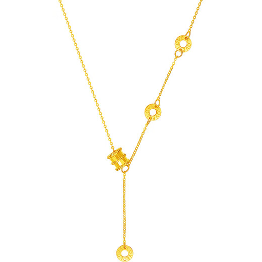 Saturday Fu 5G Craftsmanship Small Waist Gold Necklace Female Pendant Birthday Gift Price A0614732 About 3.61g