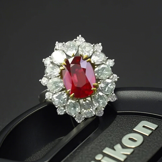Mingshi 2.02 carat unfired pigeon blood red ruby ring in platinum set with AIGS international certificate 2.02 carat