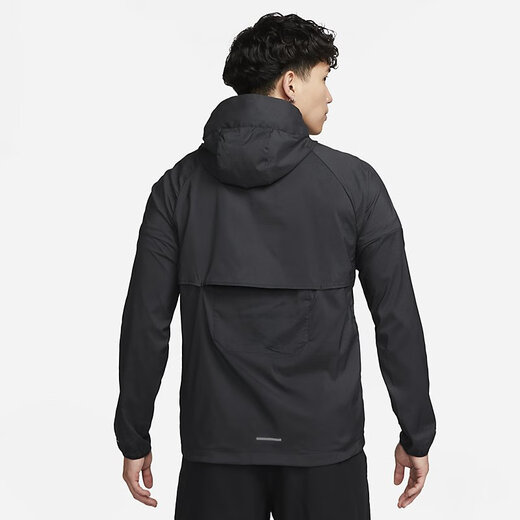 耐克（NIKE）男子拒水跑步夹克防晒皮肤衣夏季梭织连帽外套FB7541-010 FN3893-010 黑色/刺绣/半拉链 170/88A M