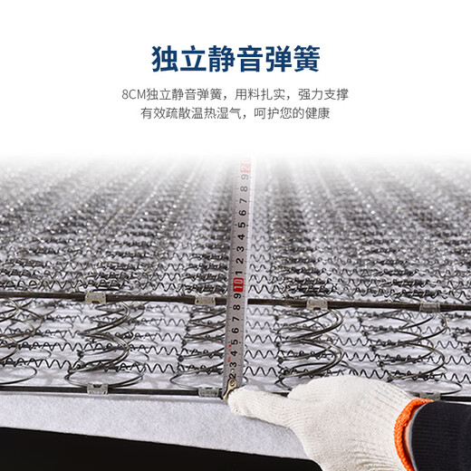 慕思（de RUCCI）弹 簧床垫10厘米15cm厚12/十/10公分薄款席梦思独立袋装弹簧床垫 12cm厚静音弹簧+乳胶+防螨面料  1350mm*1900mm