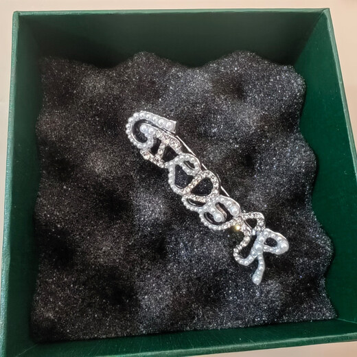 Ji Amash novel 2025 new authentic light luxury niche fashion classic English letters versatile accessories gold