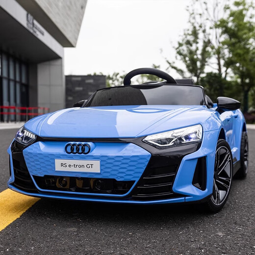 Fun baby Audi RS-GT children's electric car four-wheeled children's remote control car can sit on baby stroller toy car can sit on people, four-wheel drive, white, all functions + leather seat