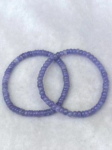 Shiyi Natural Tanzanite Plate Bead Bracelet Women's Single Circle Small Fresh Simple Crystal Flat Bead Bracelet Fashion Accessories Versatile 2*4mm/Plate Beads/Single Circle