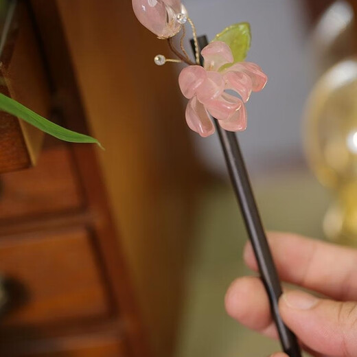 Antique handmade lotus hairpin with tassels, two sizes, two-piece set, high-end hairpin, Hanfu hairpin, lotus hairpin pink
