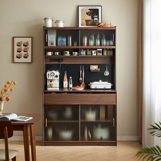 Lin's home furnishing medieval dining side cabinet double-layer wall integrated storage wine cabinet Nordic style 2025 new UM3T-A