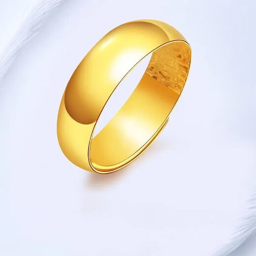 AYD Old Phoenix Gold Store Model Gold Smooth Ring Gold-clad Silver 999 Pure Gold Pure Silver Plain Ring Live Ring for Your Lover Smooth Live Ring Comes with Saturday Blessing Gift Box + Certificate Invoice