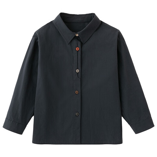 Haqi children's clothing spring and autumn children's long-sleeved shirt skin-friendly cotton Korean style spring clothing boys and girls casual tops new style navy 170
